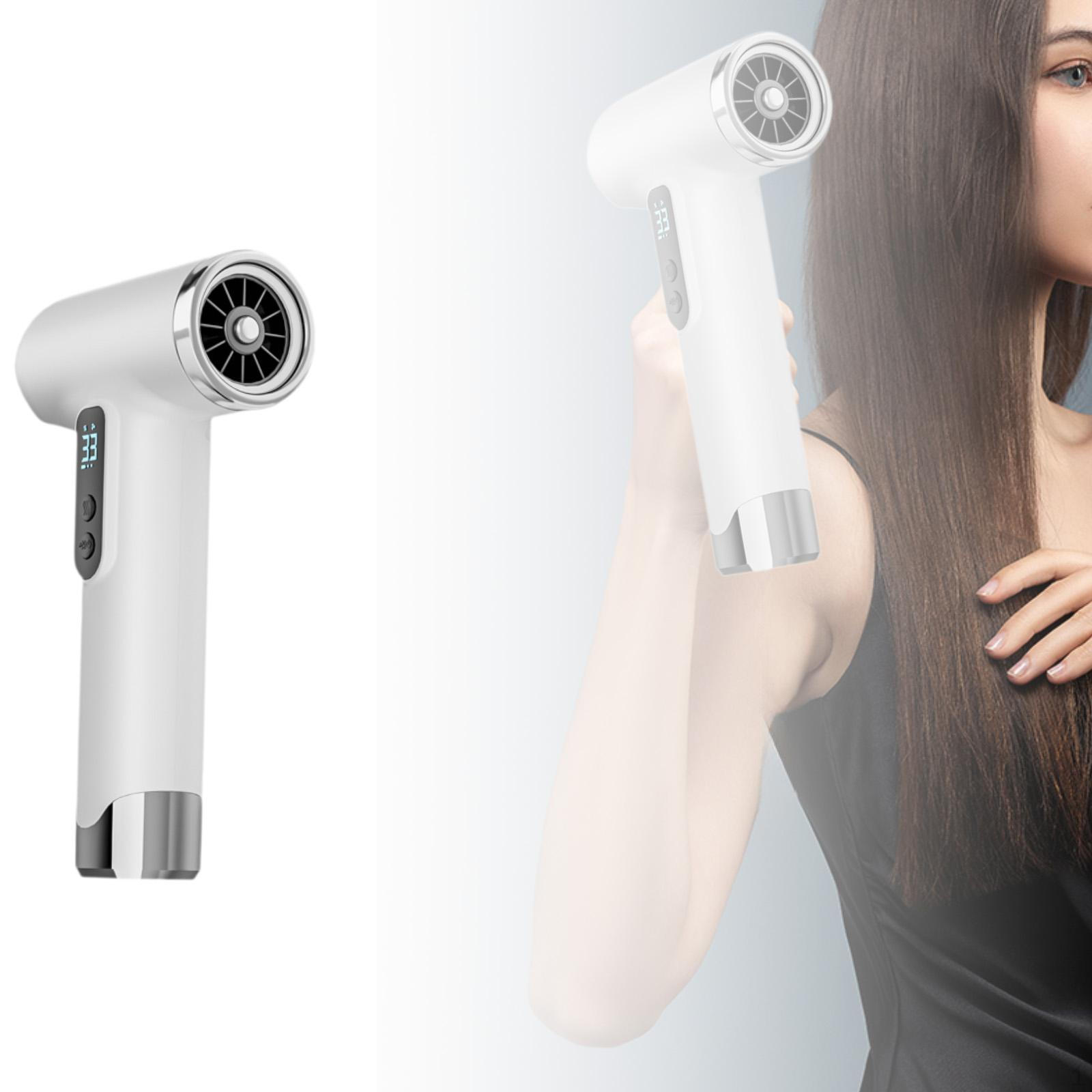 

Беспроводной турбовентиляторный фен для волос с 3 скоростями, электрический, небольшой, для ухода за ноутбуком белый