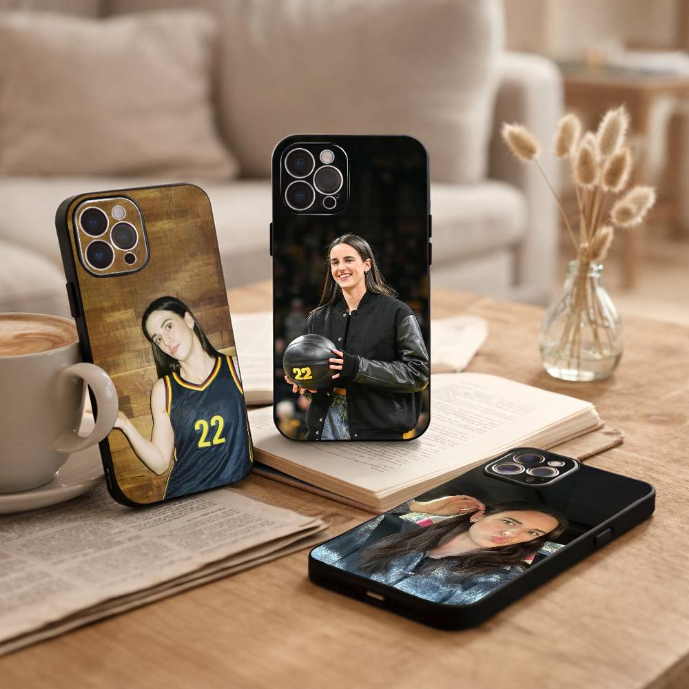 Caitlin C-Clark Phone Case For iPhone17,16,15,14,13,12,Plus,Pro Max, 5G Others Soft Black Cover