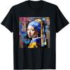 Vermeer Girl with a Pearl Earring Graffiti Street Art T-Shirt