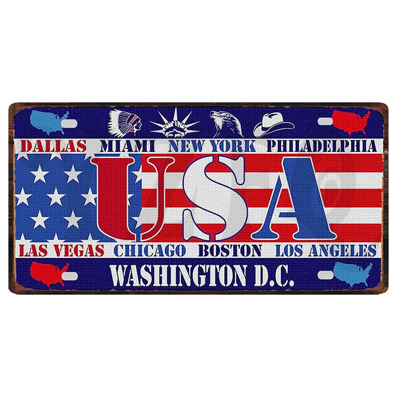 YZFQ Mexico Spain Metal Tin Sign Colombia USA Poster For Wall Restaurant Bar Home Decor 30X15CM Customizable DC-1512A