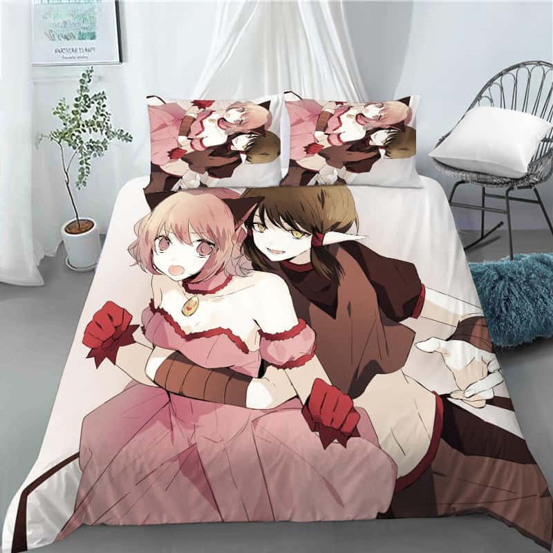 Kawaii Gilrs Anime Tokyo Mew Mew Bedding Set Boys Girls Twin Queen King Size Duvet Cover Pillowcase Bed Boys Adult Home Textiles