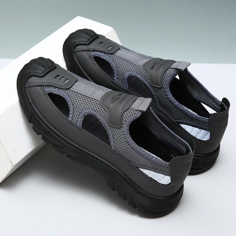 Sandals Summer Mesh Breathable Casual Beach Shoes Platform Comfortable and Lightweight One-pedal Men's Sandals