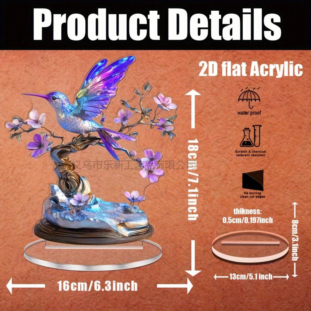 2D Flat Acrylic Standing Brand Ornament Handicraft Animal Peacock Ornament