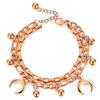 European American Double Layer Moon Bead Titanium Steel Bracelet