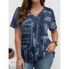 Fashion Women's V-Neck Short Sleeve 3D Casual Color Printing Casual Short Sleeve V-Neck T-Shirt