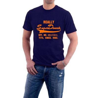 Maglietta Super Ubriaco Parodia Alcolica Moda Giappone Alcol Divertente Tee di Sillytees