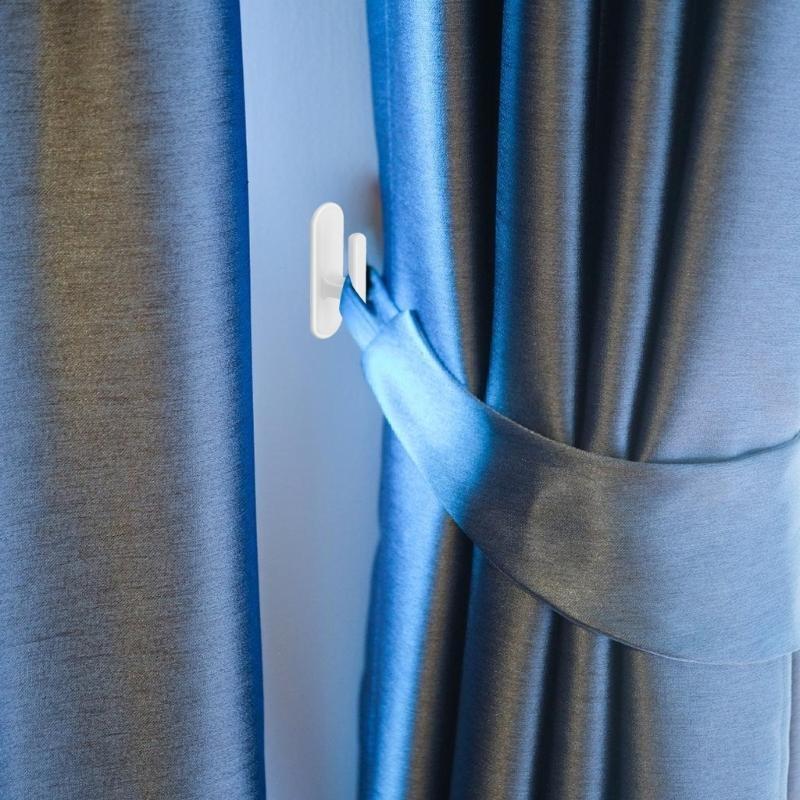 62KD 4Pcs Safety Blind Pull Cord Winder Window Blind Cord Wrap Cleats Curtain Drapery Shade String Holder Adhesive Hooks
