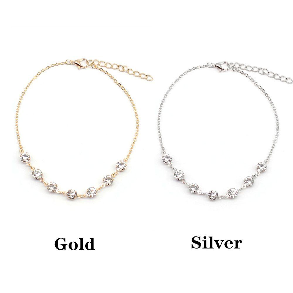 Women Fashion Birthday Gift Summer Beach Crystal Barefoot Foot Chains Rhinestone Anklets Sandal