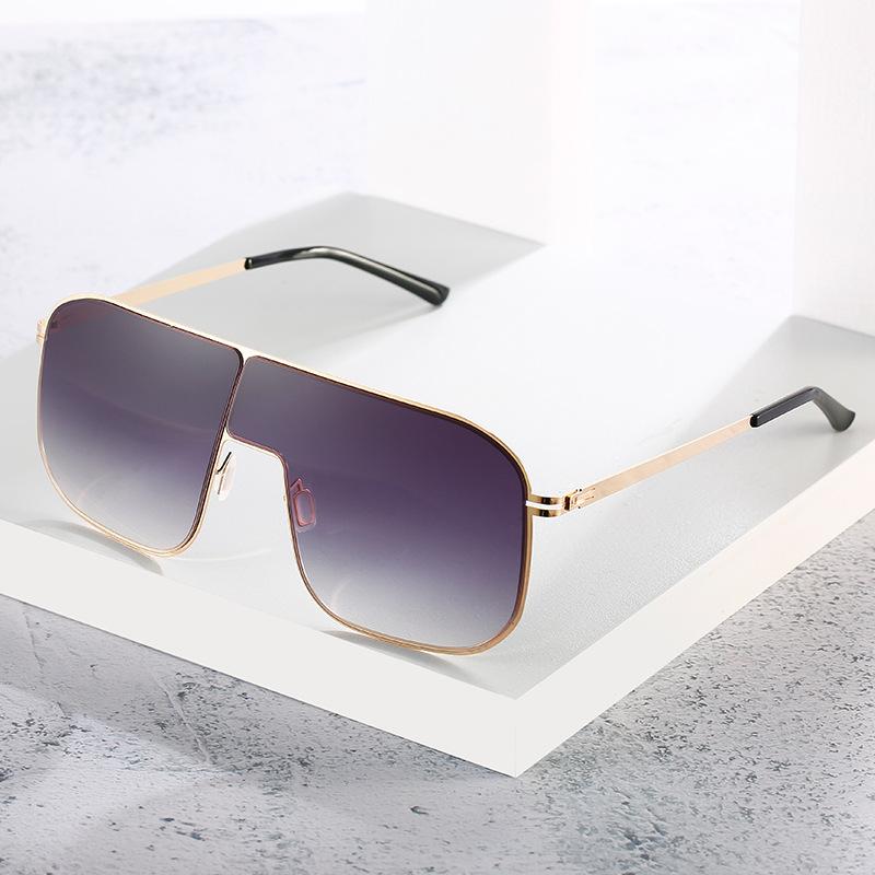 New Large Frame Sunglasses, European and American Personalized Metal Frame Glasses Internet Celebrity INS Fashion Sunglasses Women