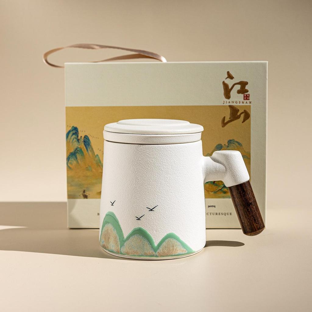 Ceramic Office Mug Set - Employee Souvenir with Logo for Annual Business Meetings and Corporate Gifts