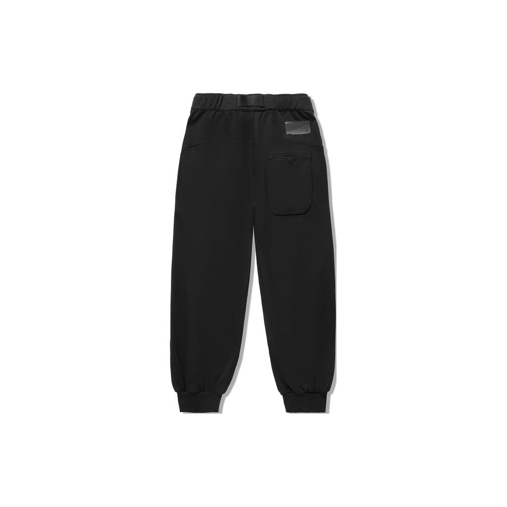 Li Ning X Jackie Chan Collaboration Kung Fu Series Solid Color Loose Fit Casual Knit Sports Pants Men Pants Black AKLU289-1
