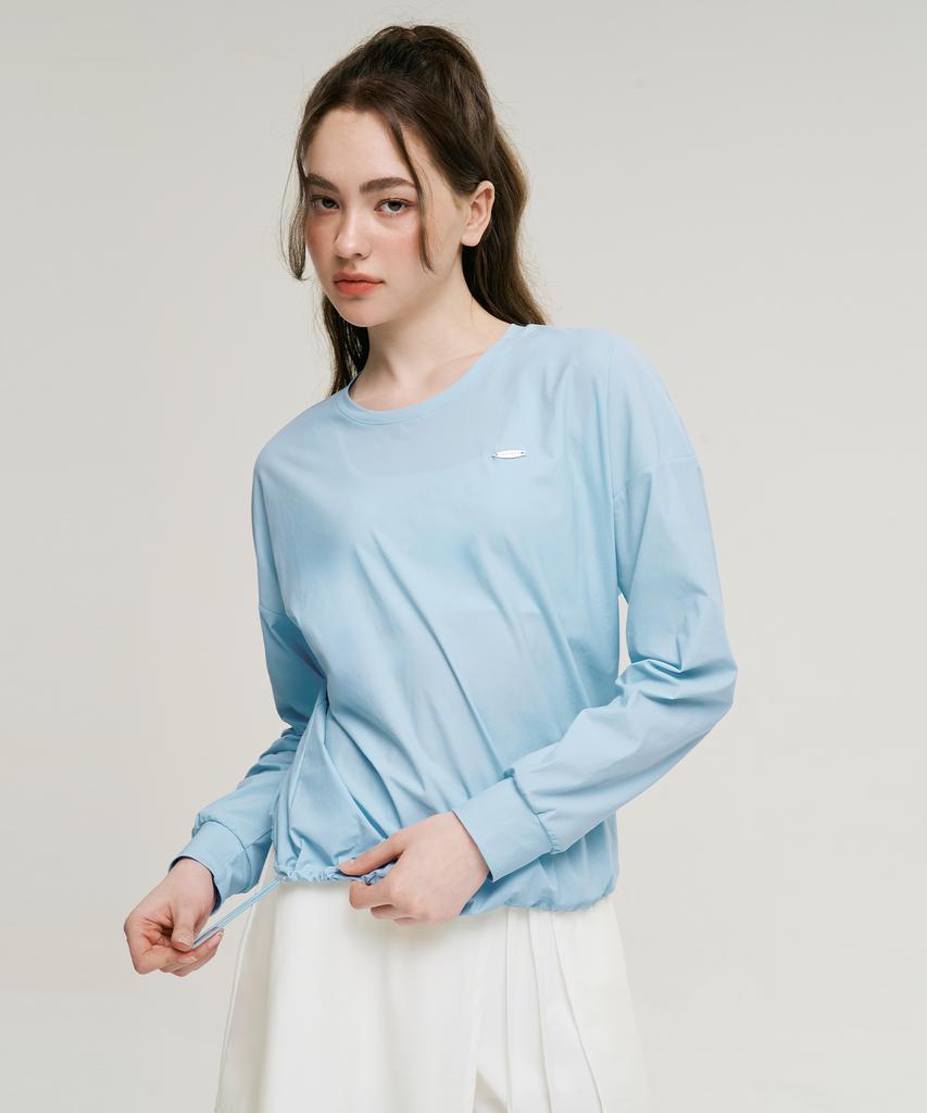 Leijibi Air Pastel String Loose Fit Women'S Long Sleeve Rash Guard Sky Blue