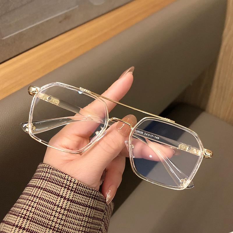Blue Light Blocking Glasses Women Vintage Retro Style Polygon Shape Women'S Glass High Quality Glasses Male