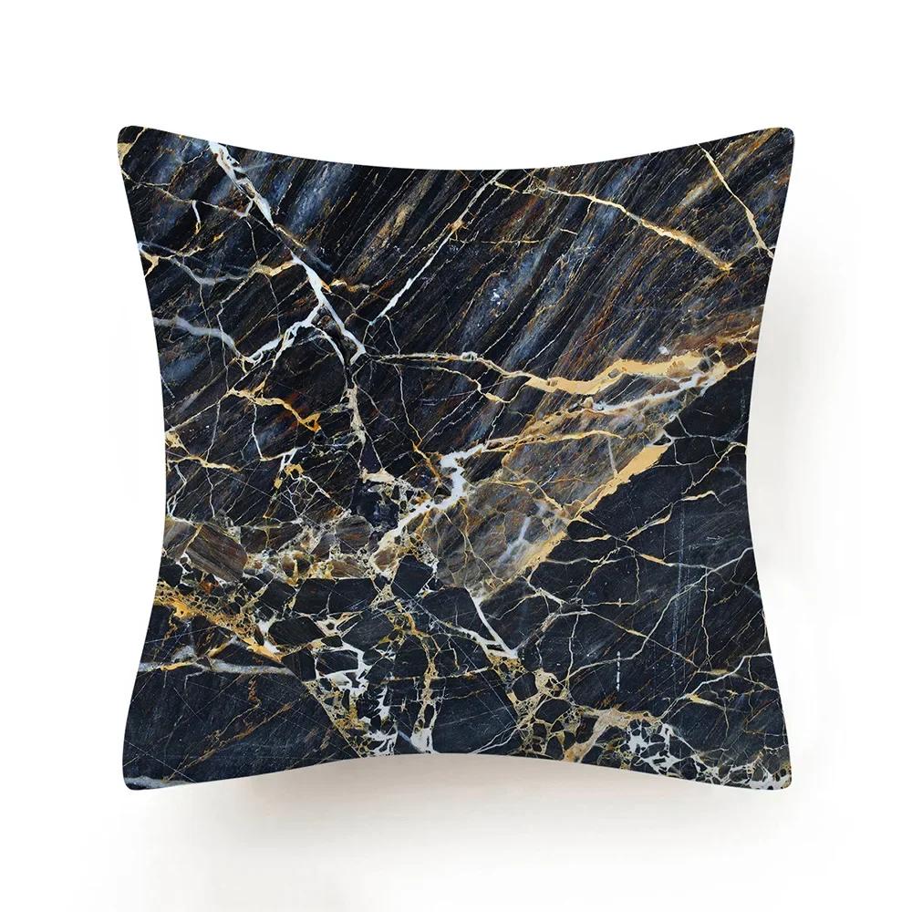 New Black White Marble Texture Cushion Cover 30X50/40X40/45X45CM Ultra Soft Lumbar Pillowcase Sofa Seat Throw Pillows Decor Home