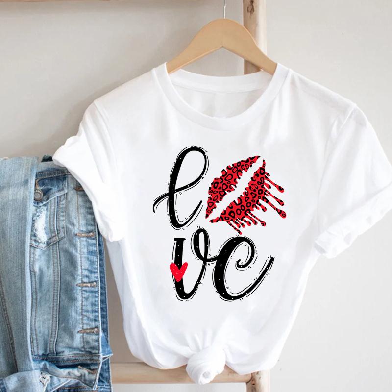 90s Star Leopard  Spring Tee Top Summer Fashion Women Print T-shirt Lady Female Clothing Casual Short Sleeve Graphic T-shirt