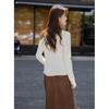 ITISF4 Women's Korean Style Faux Two-Piece Drawstring Knit Top