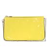 Used AUTHENTIC LOUBILA Chain Shoulder Bag Yellow Patent Leather