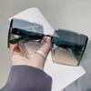 New Vintage Square Sunglasses Woman Classic Retro Gradient Mirror Frameless Sun Glasses Female Fashion Rimless
