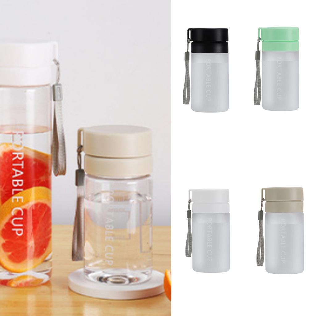 Portable Cup 400ml Frosted Finish Leak Proof Sports Water Bottle with Carry Strap Lightweight Durable Design for Outdoor Use