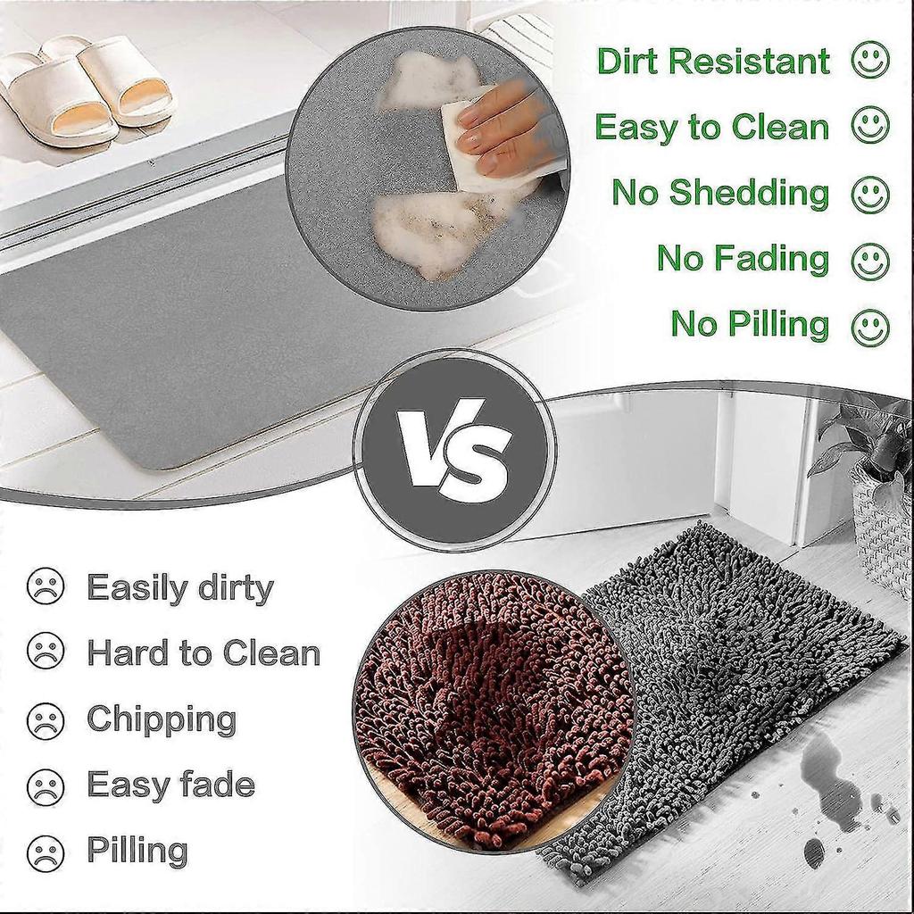 Diatomaceous Earth Bath Mat Bathtub Mat, Fast Drying Non-slip Shower Mat Bath Stone Mat Super Absorbent Bathroom Floor Mat
