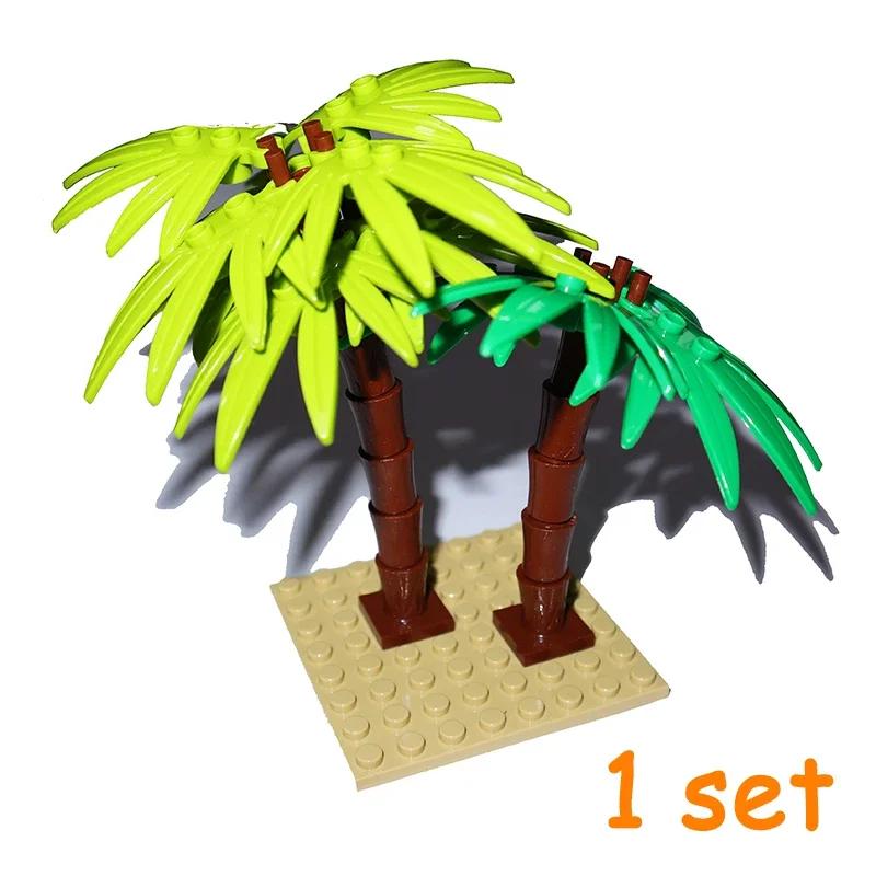 MOC Construction Bricks City Street Potted Plants Tree Stem Grass Flower Pot House Garden Accessories Blocks 6064 30176 30239 4727