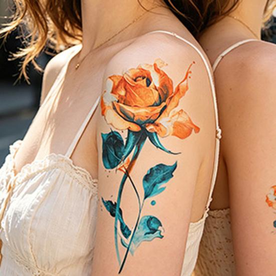 huaqianguhh 5 Sheets Butterfly Tattoo Stickers, Waterproof Temporary Flower Tattoos, Colorful Face Body Tattoos for Parties Night Club Music Festival