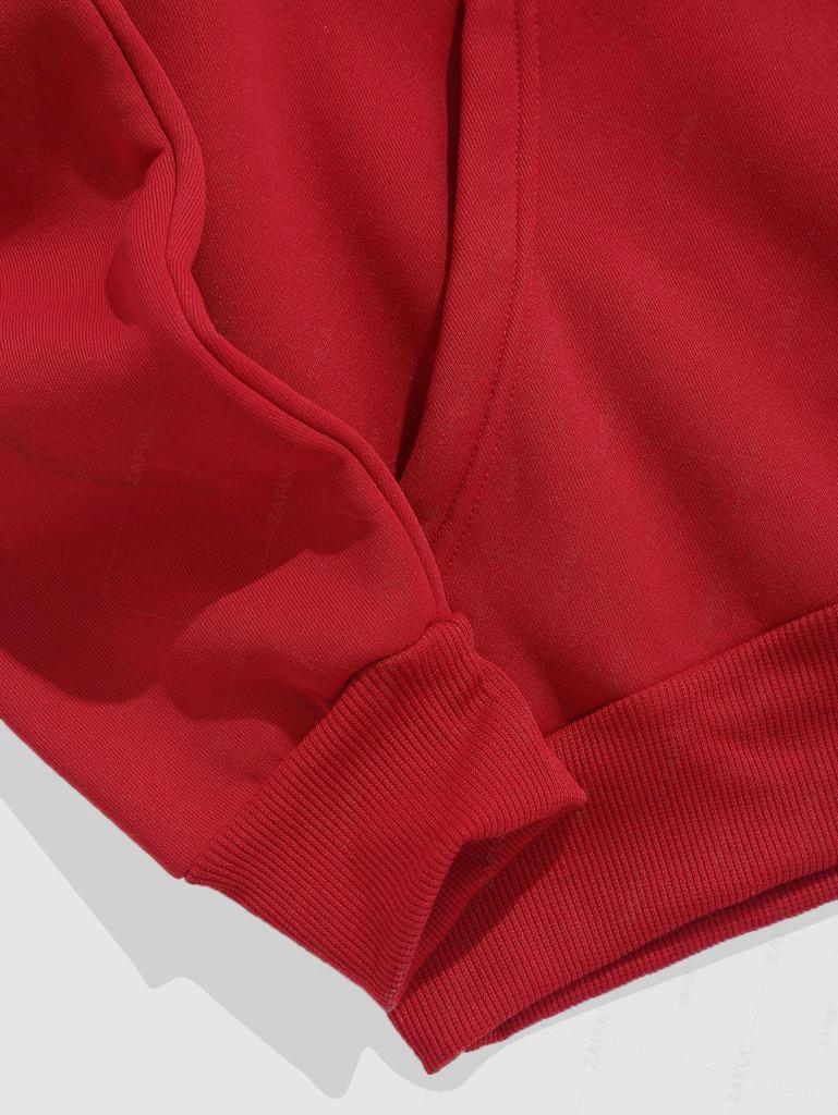 ZAFUL Dynasty Chinese Character Dragon Oriental Graphic Fleece Lining Pullover Hoodie