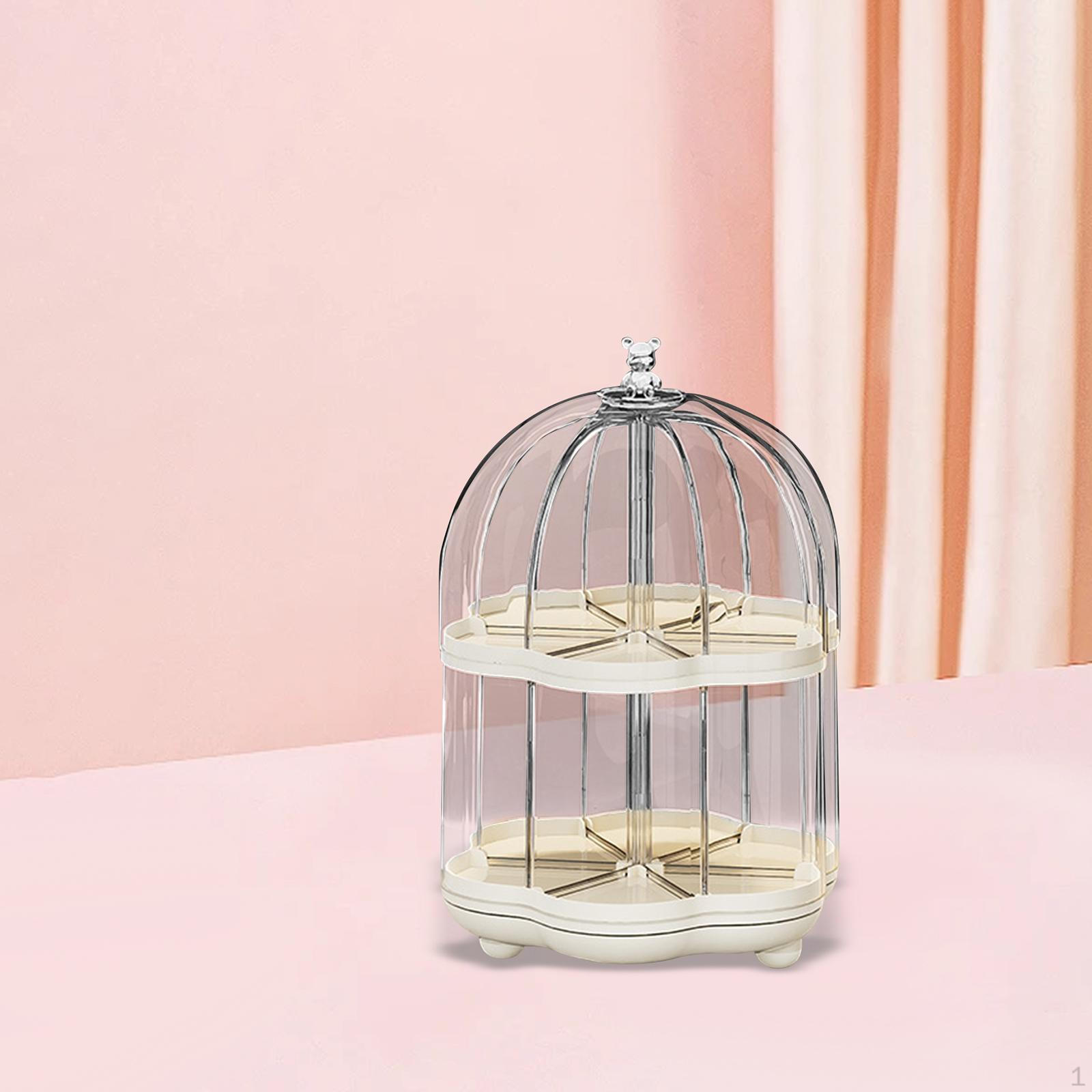 

Прозрачная витрина для фигурок, коробка для хранения кукол, вращающаяся защита, витрина, маленькая игрушка white 2 layer