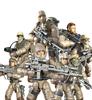 Zusammenbau kleiner menschlicher Modelle mit beweglichen Gelenken Simulation menschlicher Figuren Bausteine Soldaten Militärwaffen Spielzeug