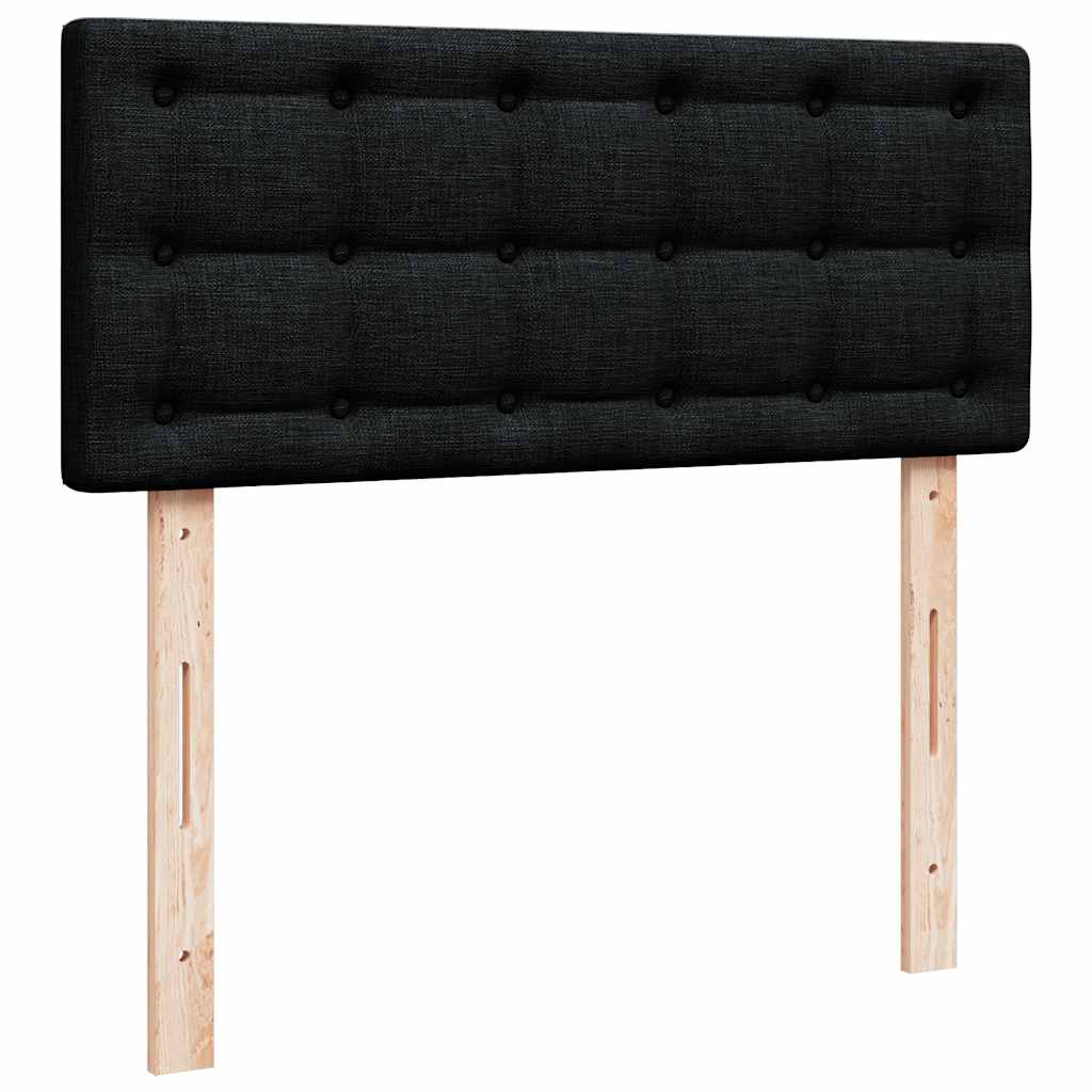 Vidaxl Continental Bed With Mattress, Black, 120X190 Cm, Fabric