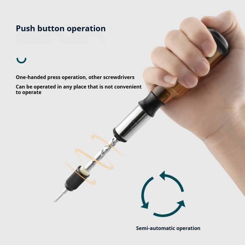 Hand-Press Screwdriver Reversible Ratchet Semi-Automatic Screwdriver