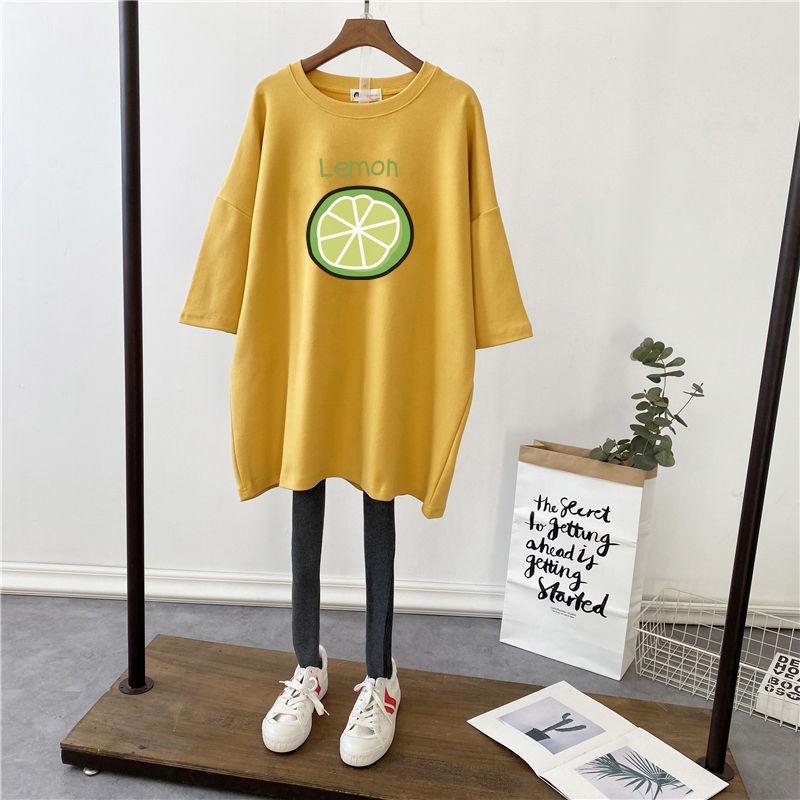 Women's Round Neck Short Sleeve Maternity Nursing T-Shirt Straight Mid Length Cartoon Print Plus Size Korean Casual Breastfeeding Top 2023 Summer