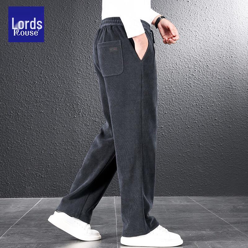 ROZ Men's Chenille Wide-Leg Casual Sports Pants