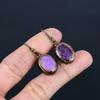 Purpurite Earrings, Copper Electroformed Jewelry, Gemstone Earrings, Gift For Her Handmade Dainty Jewelry