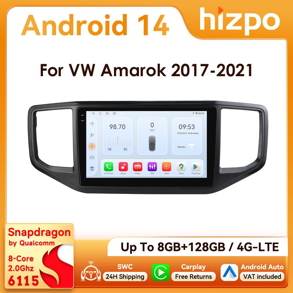 Hizpo Snapdragon Android Video Player Intelligent Screen for Volkswagen VW Amarok 1 2017 - 2021 Multimedia Head Unit Car GPS Auto Radio Navigation