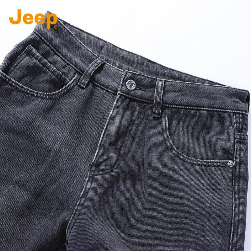 JEEP Men's Loose Straight-Leg Jeans (Fleece-Lined Optional)