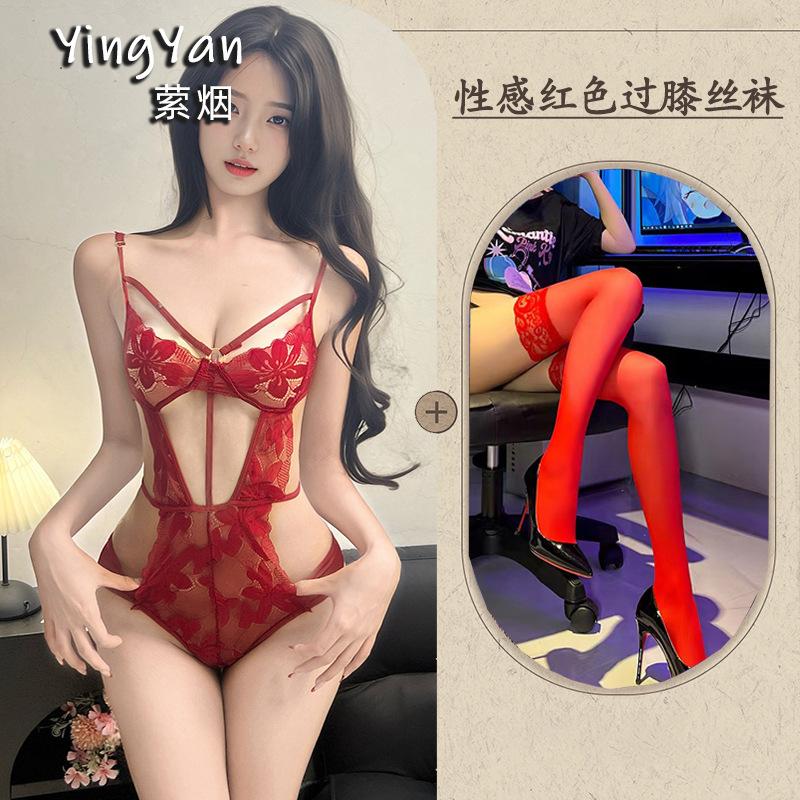 Sexy underwear, sexy lace suspender set, small chest, pure desire bra, hot bed, new onesie clothing
