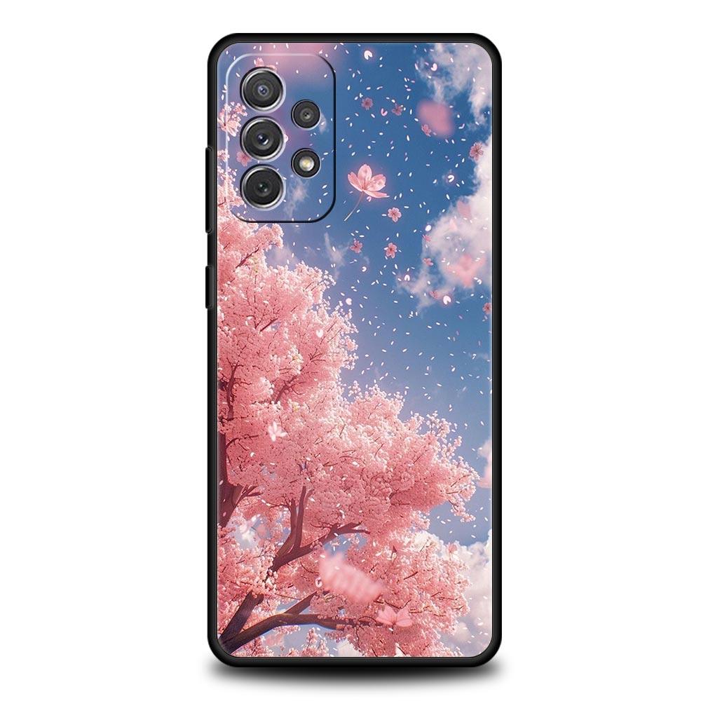 Korean Flower Phone Case for Samsung Galaxy A55 A35 A17 A07 A15 A13 A25 A51 A71 A72 A73 A32 A52 A52S A41 5G Soft TPU Shell Capas
