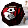Bedruckter Fußballclub-Logo Bedruckter Faltschirm, Outdoor-, Freizeit-, und Regenschirm für Reisen, Strapazierfähiges Schirmgewebe, Geburtstags- und Feiertagsgeschenk