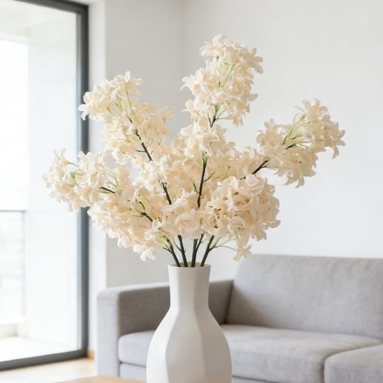 38" Artificial Lilac Flower Fake Long Stem Delphinium Branch Faux Silk Real Touch Lilac Floral Arrangement for Tall Vase Table Centerpieces Wedding
