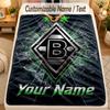 Flannel BlanketBorussia Mönchengladbach Custom Name Text Personalized Soft Warm Throw Blanket Home Decor Gift