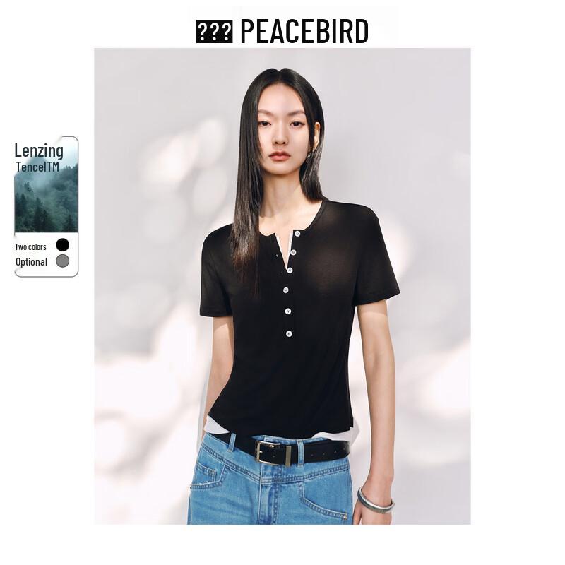 PEACEBIRD Women s Color Block Short Sleeve T-Shirt