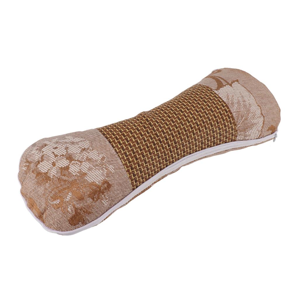 Wormwood Pillow Bone Shaped Reduce Fatigue Promote Circulation Detachable Cleansing Neck Cervical Pillow Coffee Color
