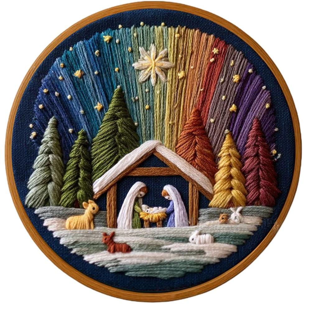 Christian Crafters Complete Embroidery Kit DIY Nativity Embroidery B