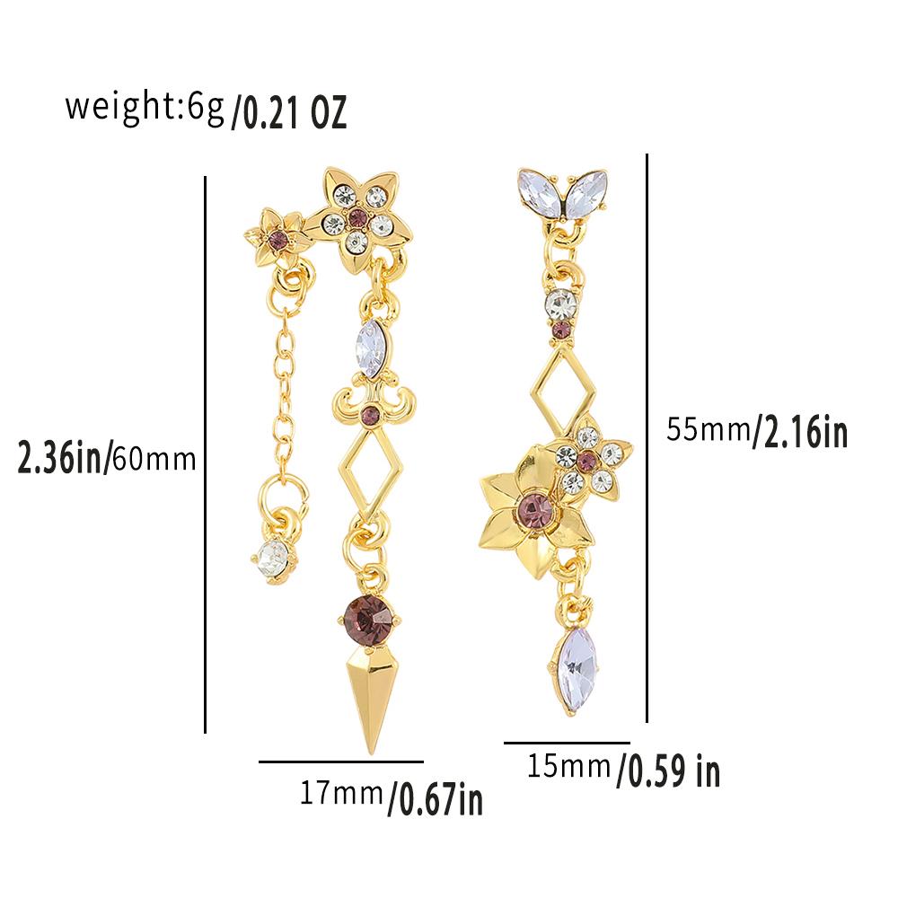 Genshin Impact Earring Ear Studs Barbatos Venti Wind Element Irregular Metal Pendant Earrings For Women Cosplay Party Jewelry