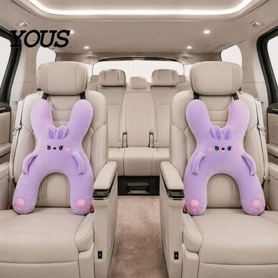 Oreiller de Soutien pour le Cou et le Dos en Forme de H pour Voiture pour Enfants, Oreillers Mignons pour Siège, Oreiller pour Soulager la Douleur pendant le Sommeil pour les Personnes qui se Déplacent, Coussin de Repos en Peluche pour Voyages Canapé