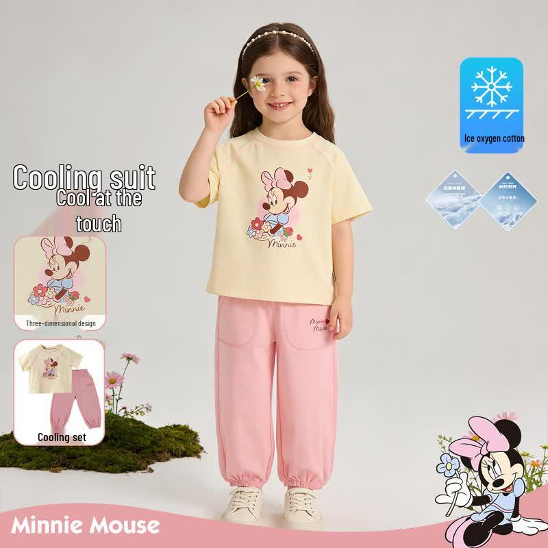 Disney Minnie Girls' Summer T-Shirt & Anti-Mosquito Pants Set