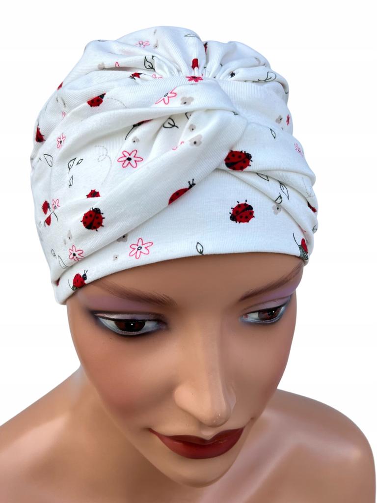 Sara Biedronka Crinkled Cap Turban Organic Cotton After Chemotherapy