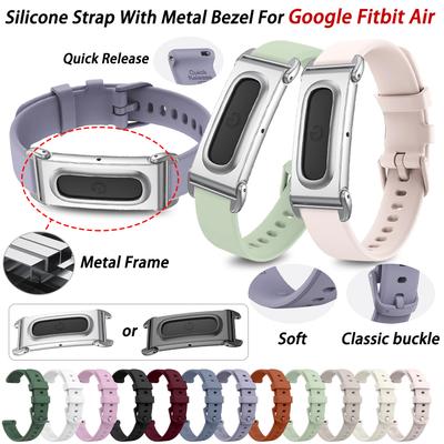 Correa Deportiva Impermeable de Silicona para Google Fitbit Air con Marco Metálico Resistente al Desgaste Duradera Banda de Repuesto para Reloj Accesorios