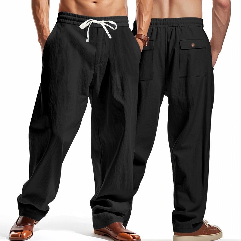 Mens Loose Wide Leg Breathable Casual Long Pants For All Seasons